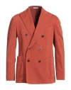 Boglioli Man Blazer Rust Size 44 Cotton, Elastane In Red