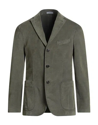 Boglioli Man Blazer Sage Green Size 38 Cotton, Modal, Elastane In Green