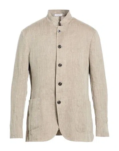 Boglioli Man Blazer Sage Green Size 38 Linen In Brown