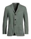 Boglioli Man Blazer Sage Green Size 44 Cotton, Elastane