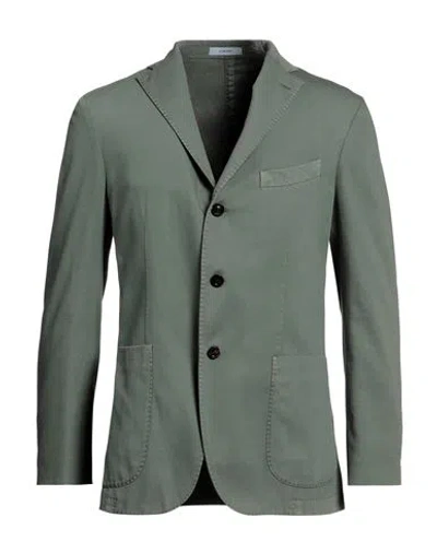 Boglioli Man Blazer Sage Green Size 40 Cotton, Elastane