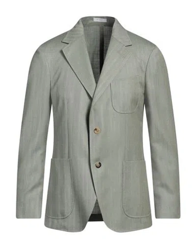 Boglioli Man Blazer Sage Green Size 38 Virgin Wool, Silk