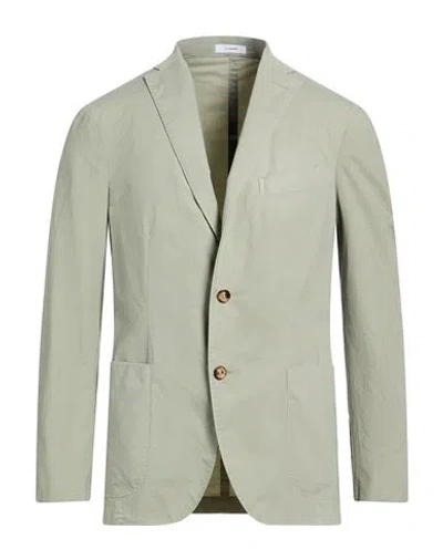 Boglioli Man Blazer Sage Green Size 42 Cotton, Elastane