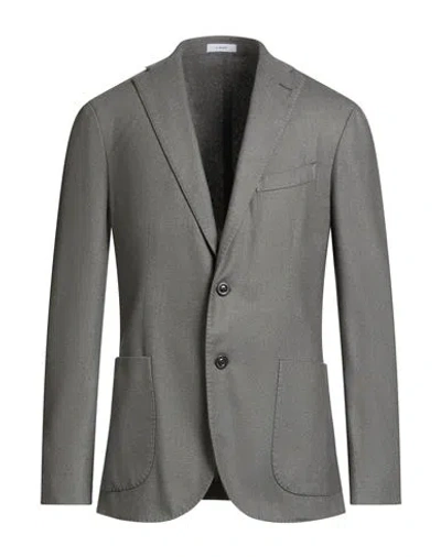 Boglioli Man Blazer Sage Green Size 44 Wool, Polyester In Gray