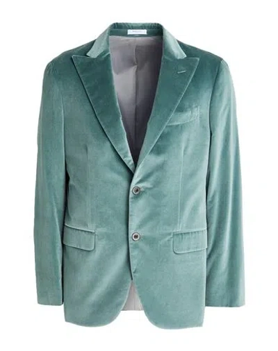 Boglioli Man Blazer Sage Green Size 46 Cotton