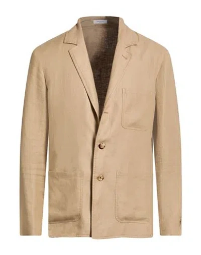 Boglioli Man Blazer Sand Size 38 Linen In Multi