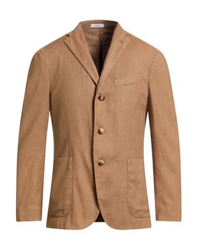 Boglioli Man Blazer Sand Size 40 Cotton, Linen, Polyester, Elastane In Brown