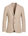 Boglioli Man Blazer Sand Size 40 Virgin Wool, Polyamide, Silk, Polyester, Elastane In Beige