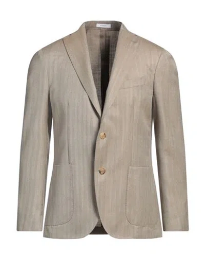 Boglioli Man Blazer Sand Size 42 Virgin Wool, Silk In Beige