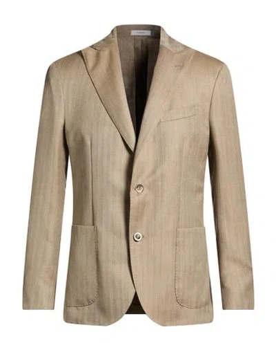 Boglioli Man Blazer Sand Size 44 Virgin Wool, Silk In Gold