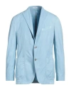 Boglioli Man Blazer Sky Blue Size 40 Cotton
