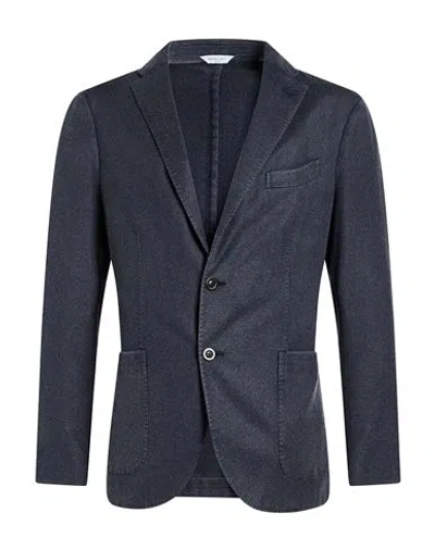 Boglioli Man Blazer Slate Blue Size 40 Virgin Wool In Black