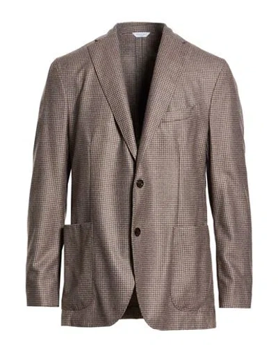 Boglioli Man Blazer Taupe Size 36 Wool, Silk, Linen In Neutral