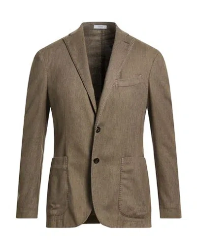 Boglioli Man Blazer Taupe Size 40 Cotton, Linen, Polyester, Elastane In Brown
