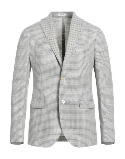 Boglioli Man Blazer Taupe Size 40 Linen, Virgin Wool In Grey
