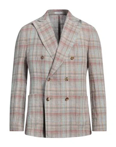 Boglioli Man Blazer Taupe Size 38 Linen In Grey