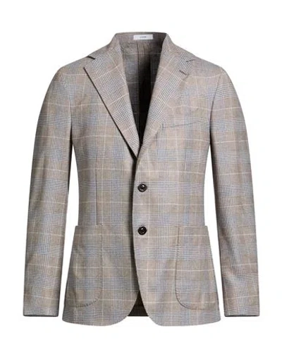 Boglioli Man Blazer Taupe Size 42 Wool, Silk, Polyamide In Gray