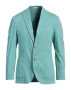 Boglioli Man Blazer Turquoise Size 44 Virgin Wool, Polyester, Polyamide In Blue