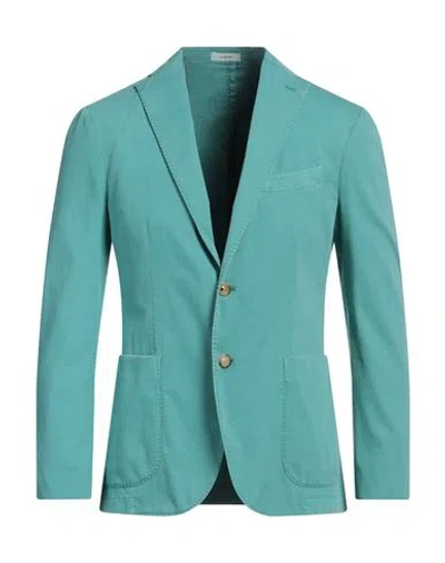 Boglioli Man Blazer Turquoise Size 44 Cotton, Elastane In Blue