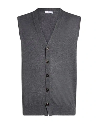Boglioli Man Cardigan Charcoal Size Xxl Cashmere In Gray