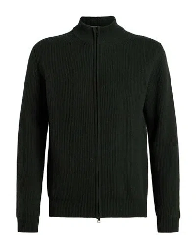 Boglioli Man Cardigan Dark Green Size S Wool, Cashmere In Black
