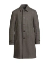 Boglioli Man Coat Khaki Size 48 Wool, Polyester, Polyamide, Cashmere In Gray