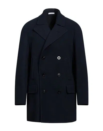 Boglioli Man Coat Midnight Blue Size 46 Virgin Wool