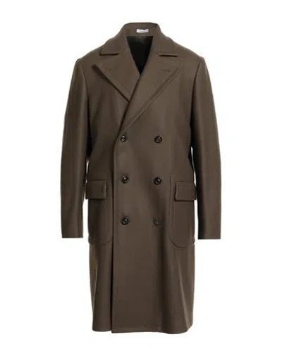 Boglioli Man Coat Military Green Size 40 Virgin Wool, Polyamide, Cashmere In Brown