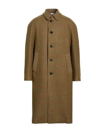 Boglioli Man Coat Mustard Size 42 Virgin Wool, Polyester, Polyamide In Yellow