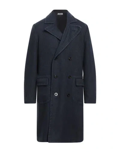 Boglioli Man Coat Navy Blue Size 42 Virgin Wool, Polyester In Multi