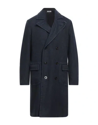 Boglioli Man Coat Navy Blue Size 42 Virgin Wool, Polyester In Blau