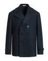 Boglioli Man Coat Navy Size 38 Virgin Wool, Polyamide, Cashmere In Blue