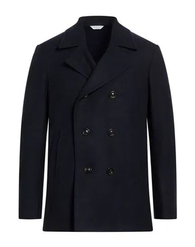 Boglioli Man Coat Navy Size 44 Virgin Wool, Polyamide In Blue