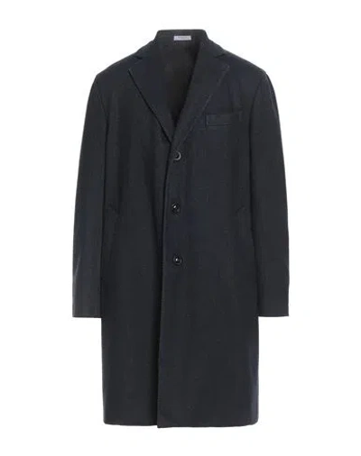 Boglioli Man Coat Navy Size 44 Virgin Wool, Polyester In Blue