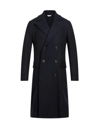 Boglioli Man Coat Navy Size 46 Virgin Wool, Polyamide In Blue