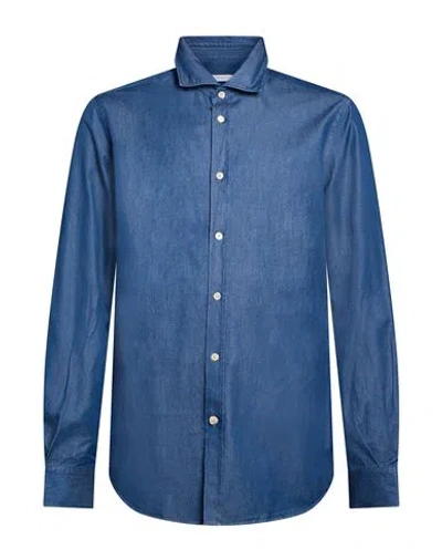 Boglioli Man Denim Shirt Blue Size 17 ½ Cotton