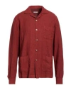 Boglioli Man Jacket Brick Size 3xl Linen In Red