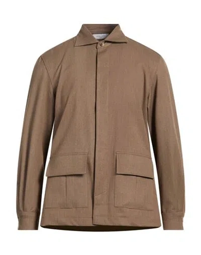 Boglioli Man Jacket Light Brown Size 44 Polyester, Virgin Wool, Viscose, Elastane In Sand