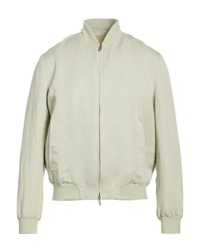Boglioli Man Jacket Light Green Size 36 Lyocell, Linen In Multi