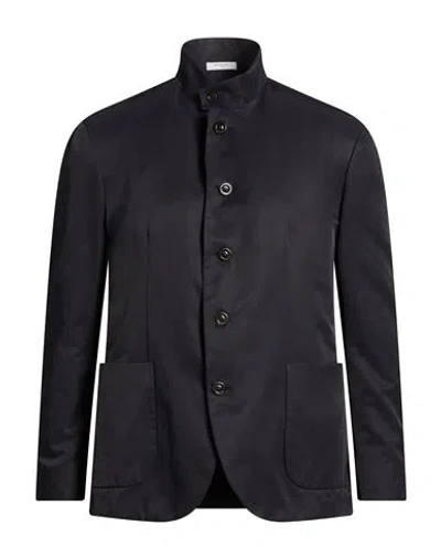 Boglioli Man Jacket Midnight Blue Size 38 Cotton, Polyamide In Black