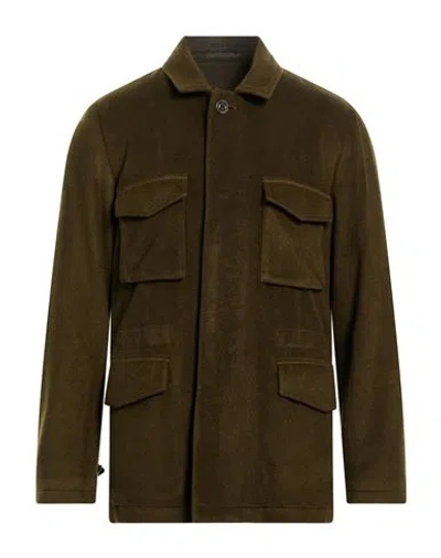 Boglioli Man Jacket Military Green Size 38 Cashmere