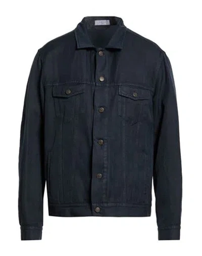 Boglioli Man Jacket Navy Size 40 Cotton, Linen In Blue