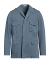 Boglioli Man Jacket Slate Blue Size 44 Cotton, Linen