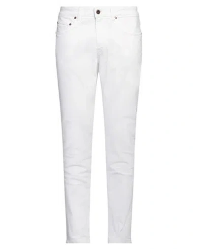 Boglioli Man Jeans White Size 34 Cotton, Elastane