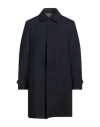 Boglioli Man Overcoat & Trench Coat Midnight Blue Size 38 Linen In Blue