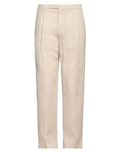 Boglioli Man Pants Beige Size 36 Linen