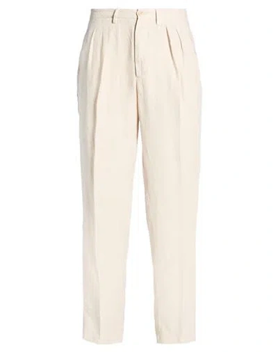 Boglioli Man Pants Beige Size 38 Linen In Neutral