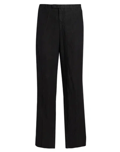 Boglioli Man Pants Black Size 40 Linen In Purple
