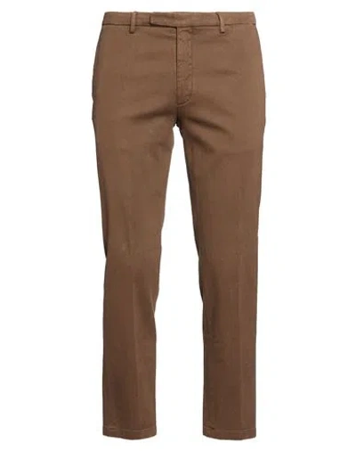 Boglioli Man Pants Brown Size 36 Cotton, Elastane