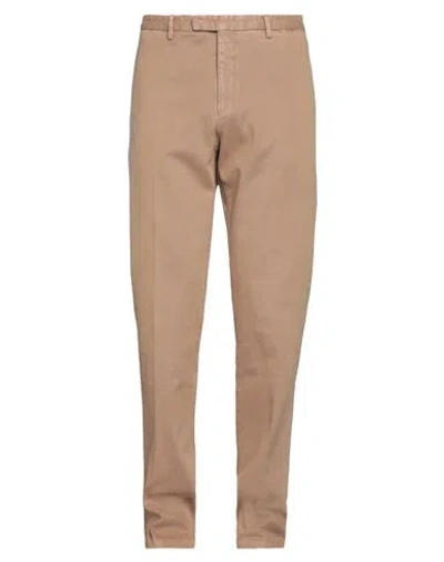 Boglioli Man Pants Brown Size 40 Cotton, Elastane In Yellow